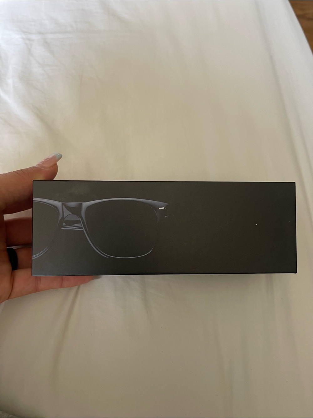 Black Smart Glasses with Black Sunglasses Case